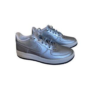 Nike Air Force 1 Metallic Silver Sneakers Size 7